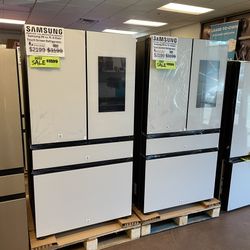 Samsung Bespoke 29 cu ft. White/Black Refrigerator with Flex Drawer! Brand New with Warranty!