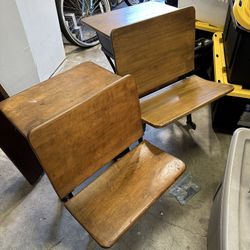 Two Antique School Desks