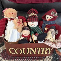 Gingerbread Lady and Snowmen Country Decor 