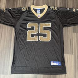 New Orleans Saints REGGIE BUSH #25 Reebok On Field NFL Mens XL Black Mesh Jersey