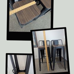 30" metal bar chairs with backs - set of 4