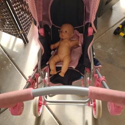 Toy Stroller With Doll