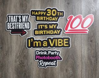 30th Birthday Photobooth Props - High Quality 5mm PVC 