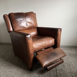 Vintage klaussner High Leg Leather Armchair Recliner