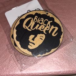 Wooden “black Queen”  Earrings 