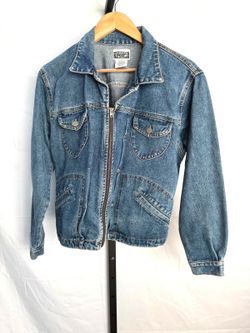 1980s Medium Nada Nuff by Contempo Casuals Women's Denim Jacket with Zip Front