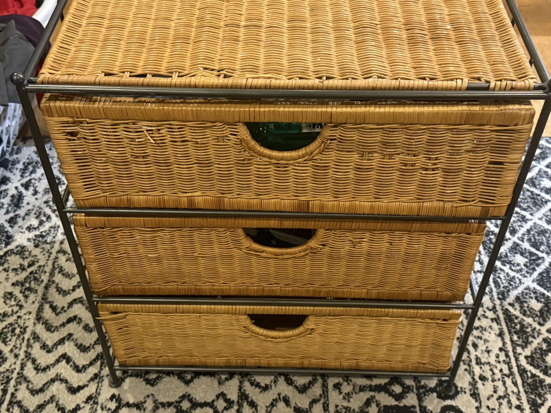 Wicker 3 Drawer Storage Chest