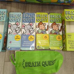 BRAIN QUEST books (Ages: 2-3 & 3-4) and Mega Blocks - 150pcs