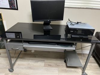 Computer Desk With Monitor And Color Printer