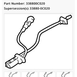 Cable. Shift. Interlock. Toyota Sequoia 338800C020