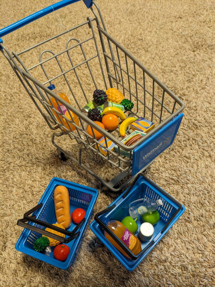 My Life As, Walmart Shopping Cart, Baskets, And Toy Groceries, Playset For 18-in Dolls