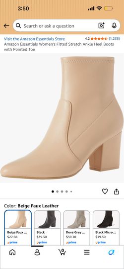 Beige faux leather Booties - Size 10 womens