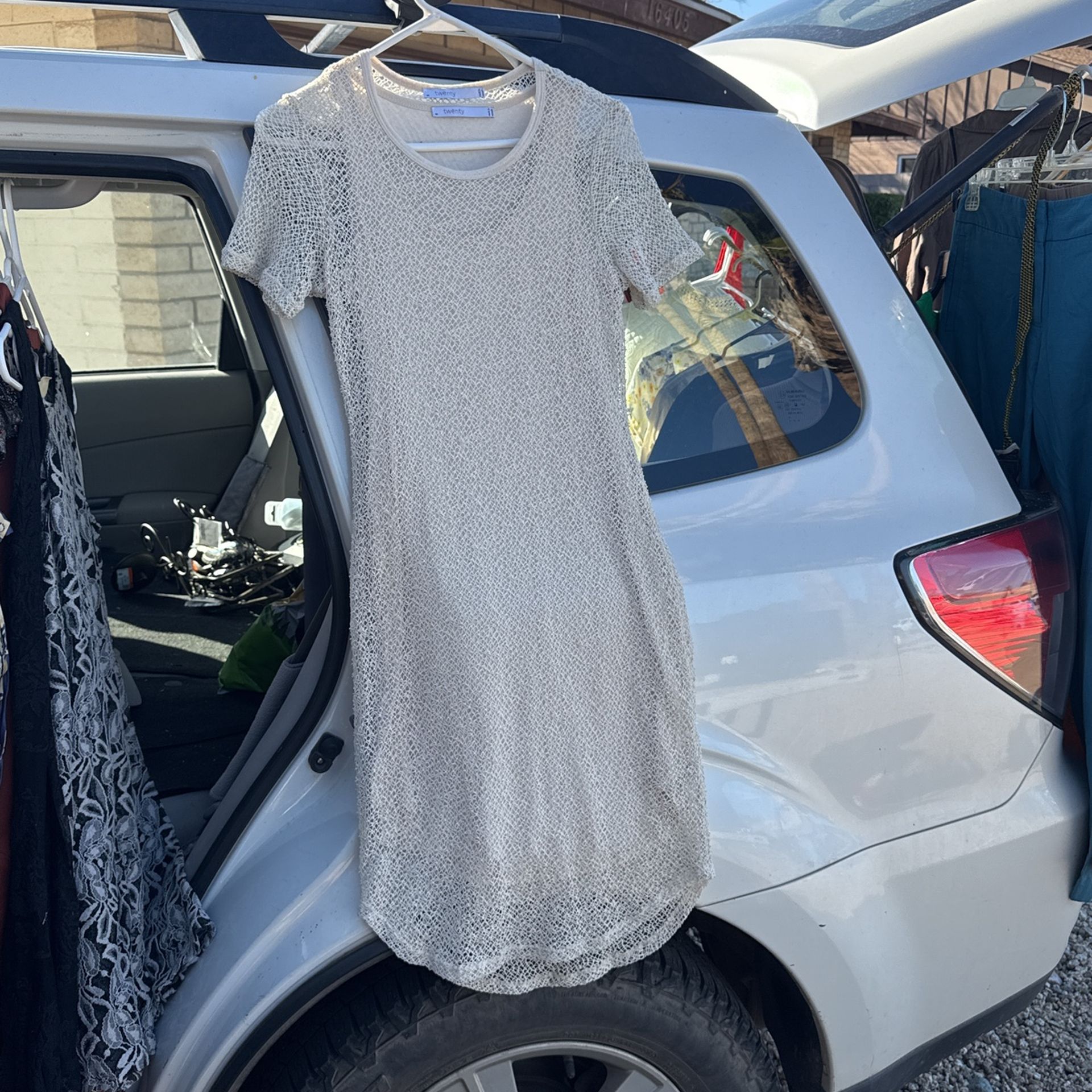 Open Lace Mini Dress 