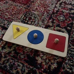 Montessori Three-shape Geometric Wood Puzzle Toddler