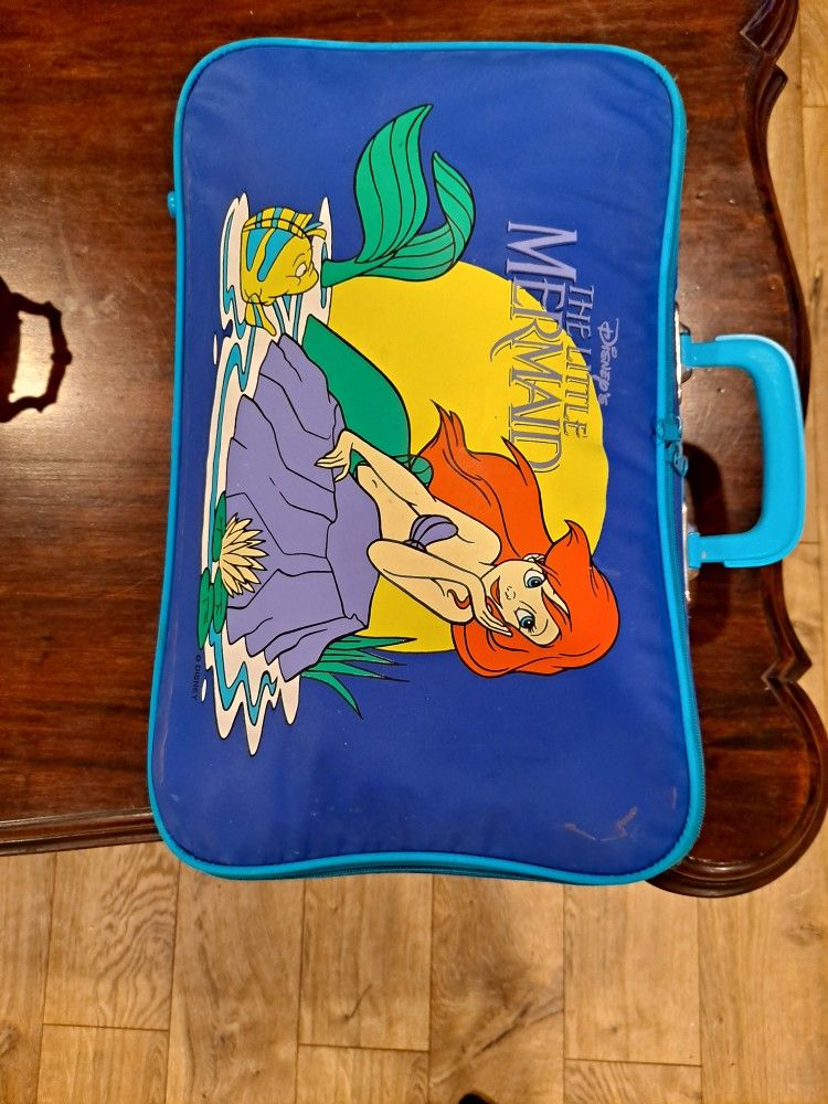 Vintage Little Mermaid Suitcase And Sleeping Bag Set