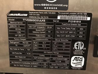 Geo thermo Air Condition with heater check model no still under warranty 4 years