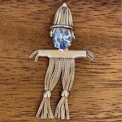 Vintage Scarecrow Brooch Pin