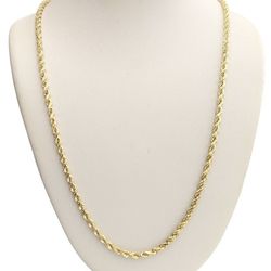 10kt Real Gold Rope Chain 2.4 mm 24 Inches 