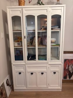 Glass and wood cabinet
