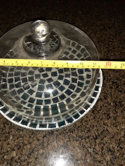 Cake stand with mosaic plate