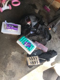 Beauty school bag full of cosmo stuff