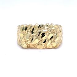 10Kt Yellow Gold Rectangle Nugget Ring 4.63g Size 10 215661/18