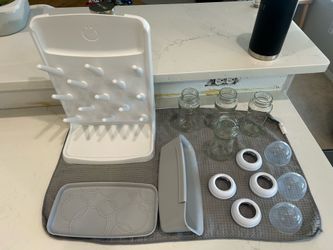 Bottles and bottle rack