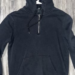 Black Quarter Zip Hoodie Size M