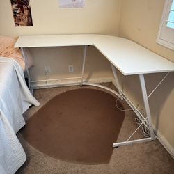 Corner L Shaped Gaming Computer White Desk