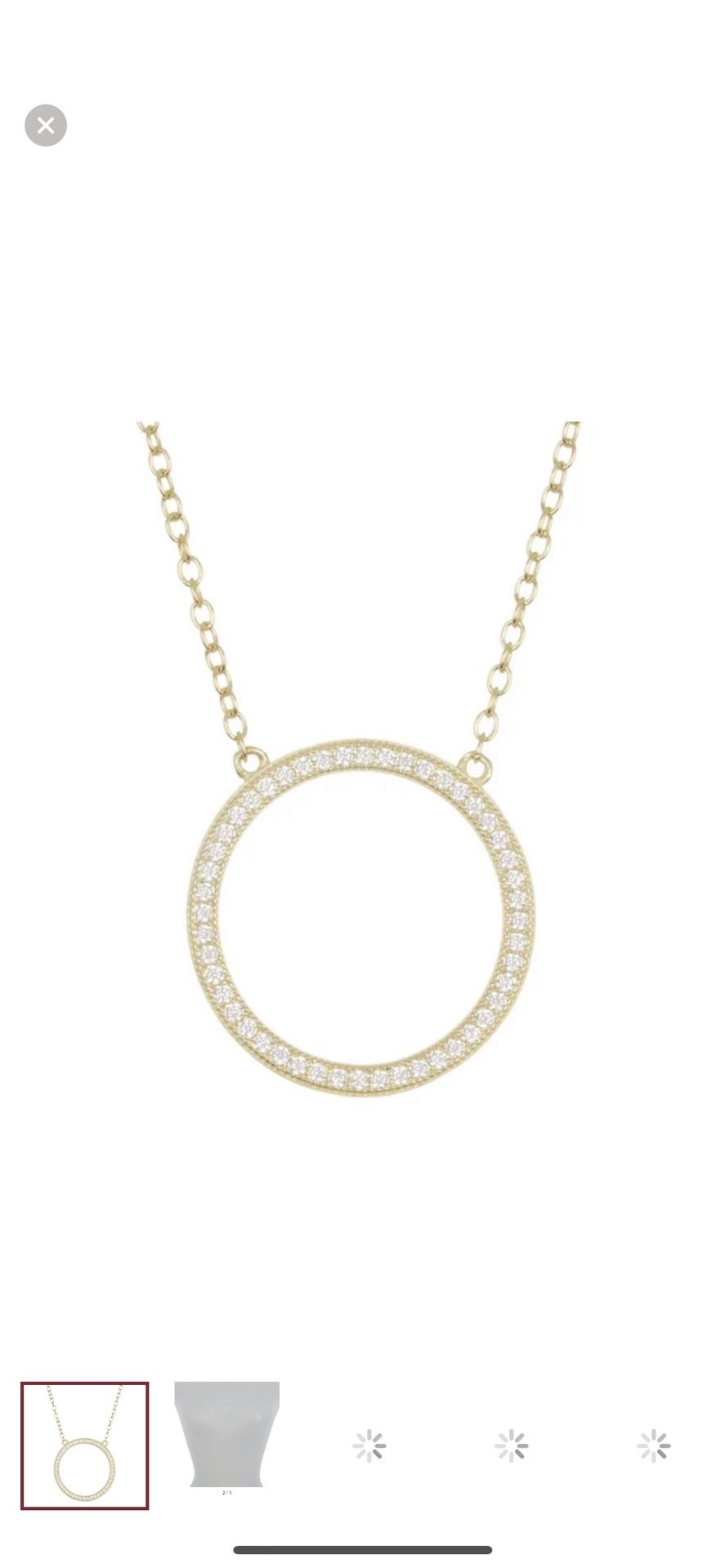 Sterling Silver Pave Open Circle Pendant Necklace ADORNIA