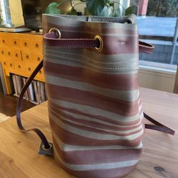 Unique Handmade Leather Bucket Backpack 