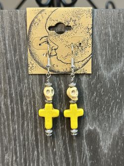 Skull And Cross Earrings Handmade