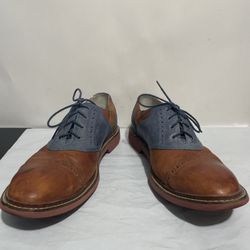 Cole Haan Men's Size 10.5 Air Blue Oxford Tan Dress Shoes 