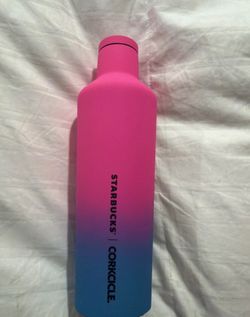 Starbucks Corkcircle Canteen 16 oz Stainless Steel Pink + Blue Limited Edition