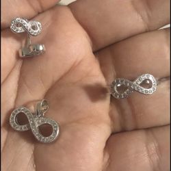 Infinity Set Sterling Silver Stamped