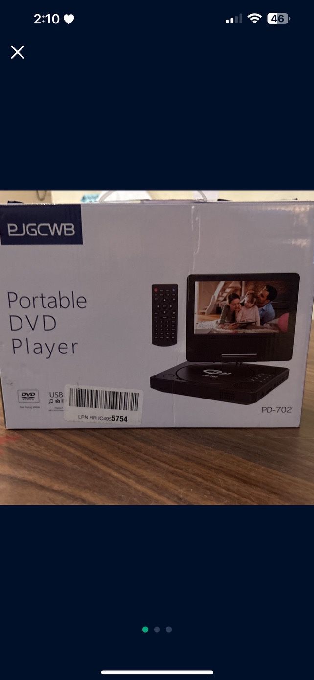 9.5" Portable DVD Player with 7.5" Swivel Display Screen, 5-Hour Built-in Rechargeable Battery, Car DVD Player,Supports SD Card/USB/CD/DVD and Multipl