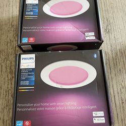 Philips Hue 5 in. and 6 in. Integrated LED White and Color Canless Ultra Thin Slim Trim Recessed Light (1-Pack) (2pcs)65.00