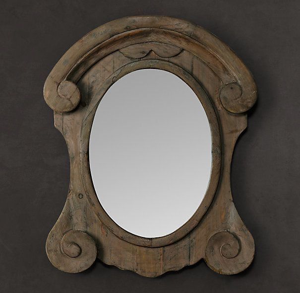 Restoration Hardware Mansard Scroll Mirror - Natural