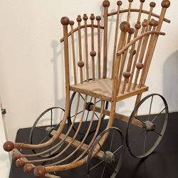 Antique Miniature Stack and Ball Type Doll Carriage
