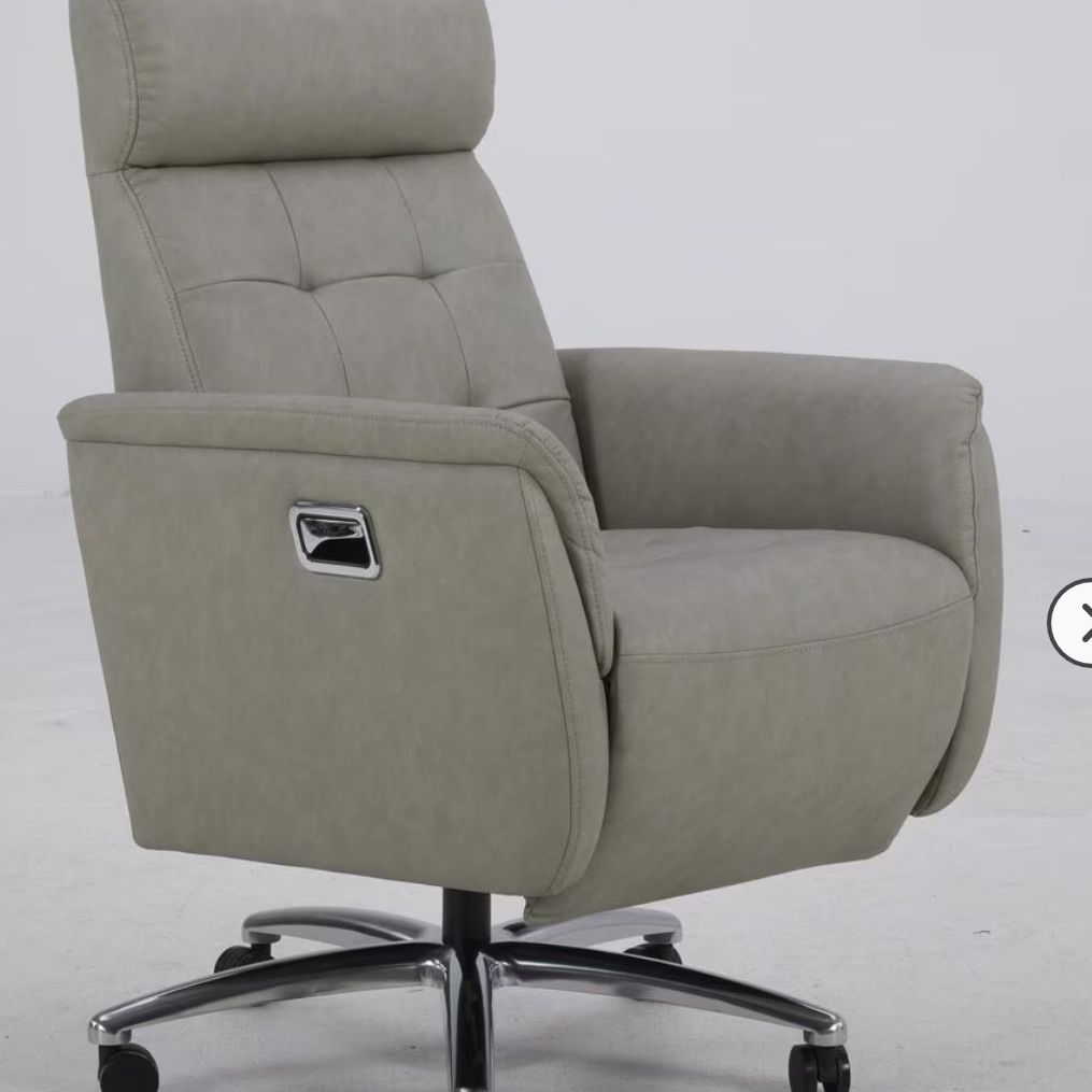 Recliner Office Chair in Clayton Light Gray