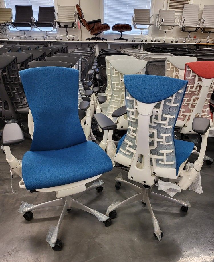 BRAND NEW HERMAN MILLER EMBODY CHAIR BLUE GROTTO MEDLEY FABRIC