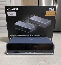 Anker Prime Docking Station (DL7400), 14-in-1 Triple Display, DisplayLink | 140W Max, Smart Display, Triple 4K@60Hz (2 HDMI+1 DP)