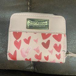 Juicy Couture Wallet Card Holder Pink And Red With Hearts