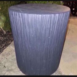 Black End Or side Table Hollow $60 (Diameter Approx 16.5 in height 19.75 In) $60