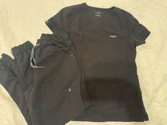 Jaanuu Black Scrub Set Top and Pants