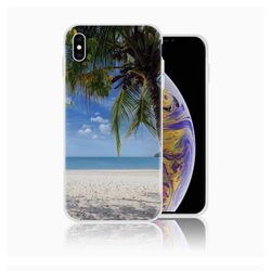 Silicone Case for iPhone 7 Plus and iPhone 8 Plus, Tropical Ocean Beach Palm Tree Sunny Day Phone Case Personalized Design Printed Shockproof Full Bod