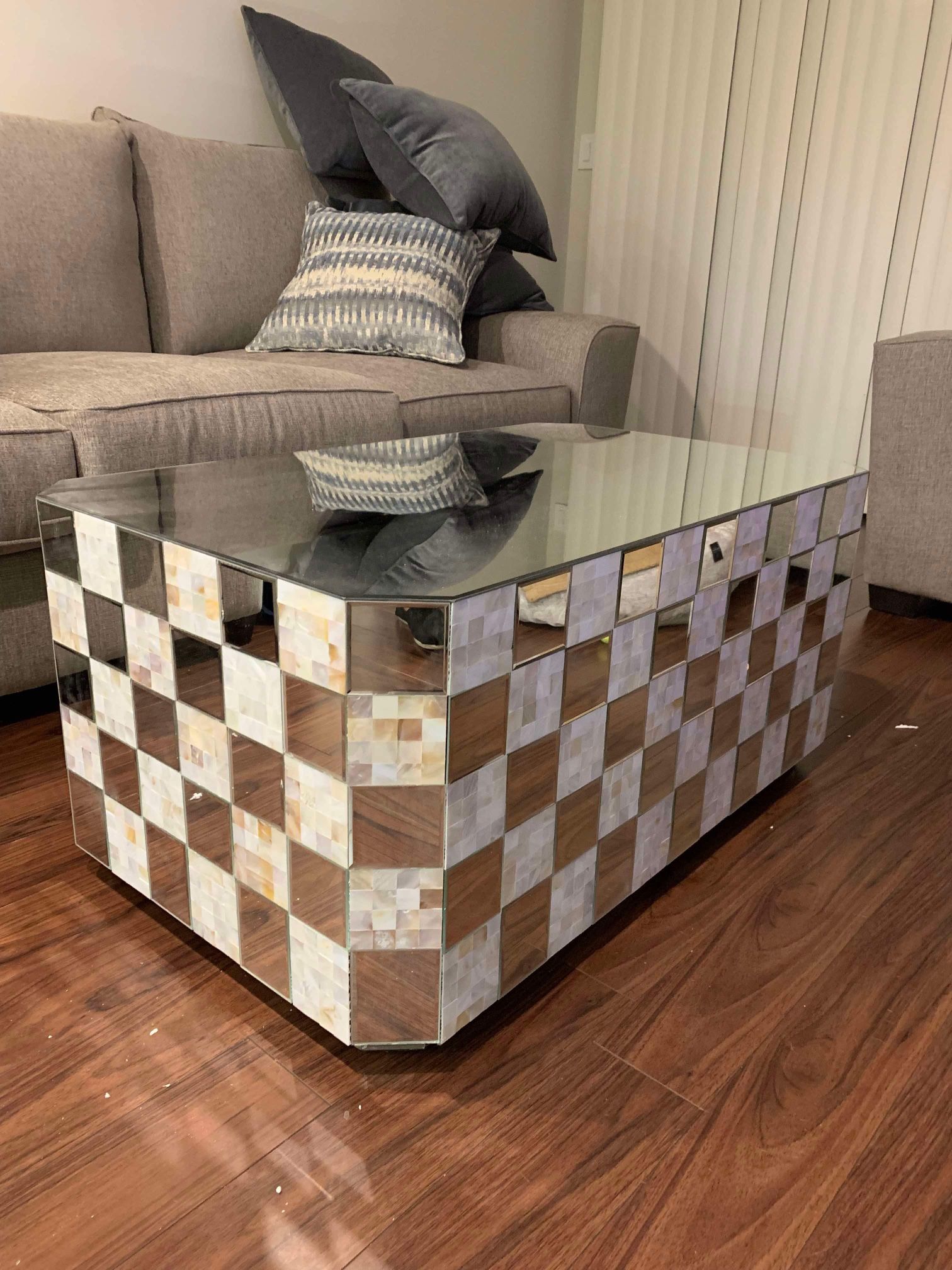 Marble And Glass Coffee Table Set
