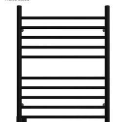 Amba RWH-SMB-Left Radiant Hardwired (Left Side) Straight 10 Bar Towel Warmer, black
