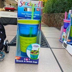 Snackeez,Snack Drink Cup-Green&Blue