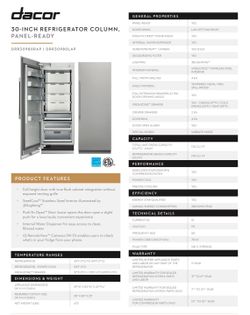 Unopened box. Brand New DACOR 30’’ Refrigerator column RH and 30’’ Graphite kit for column